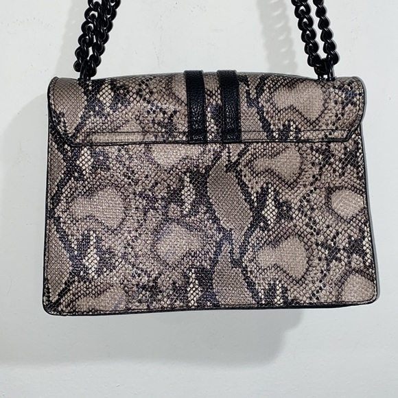 Foley + Corinna purse snake print chain crossbody leather shoulder bag rectangle - Picture 4 of 8